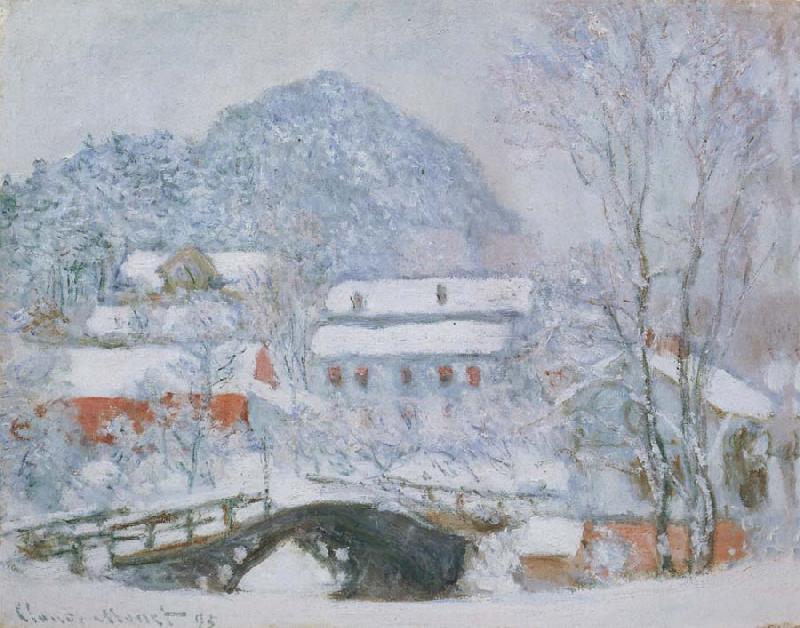 Claude Monet Sandviken Village in the Snow Sweden oil painting art